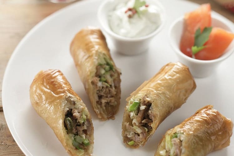 4 Roll up leftover meat into spring rolls