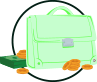 Illustration of a green briefcase surrounded by coins and bills, symbolizing income or business earnings.