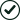 Dark green checkmark inside a white circle with a thin dark outline, symbolizing approval or completion.