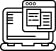 Computer monitor icon displaying a document for online forms or submissions.