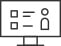 Minimalist icon depicting a user profile or employee badge.